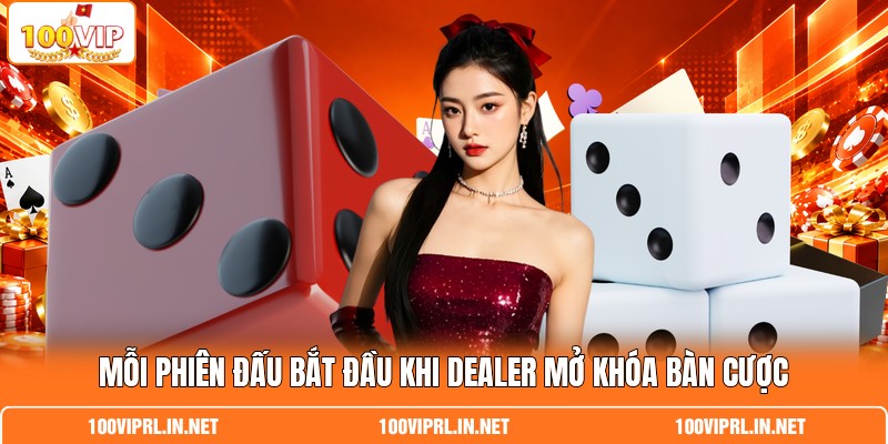 Mỗi phiên đấu bắt đầu khi dealer mở khóa bàn cược